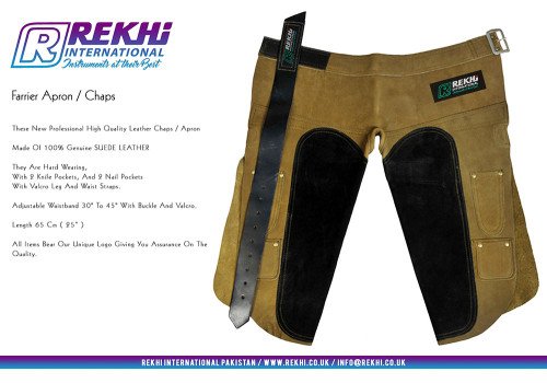 Farrier Full 100% Genuine Suede Leather Chaps / Apron 63 CM - Leather Aprons