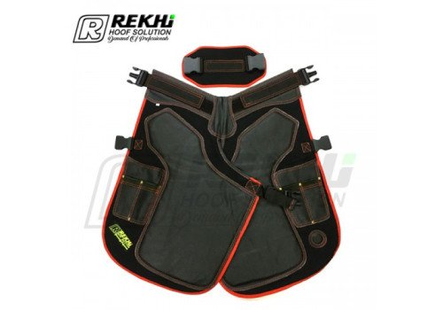 Farrier Chaps / Apron 65 CM VEGAN Leather and Canvas ( With Breathable Air Mesh Lining )