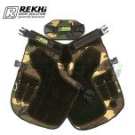 Farrier Chaps / Apron 65 CM Camouflage GENUINE Leather and Canvas ( With Breathable Air Mesh Lining )