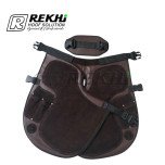 Farrier Chaps / Apron 65 CM GENUINE Suede Leather Brown Color and Brown Canvas ( With Breathable Air Mesh Lining )