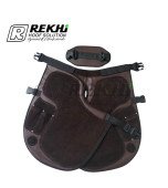 Farrier Chaps / Apron 65 CM GENUINE Suede Leather Brown Color and Brown Canvas ( With Breathable Air Mesh Lining )