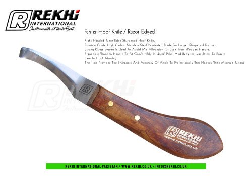 Farrier Hoof Knife ( Right ) Razor Edge