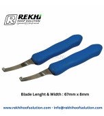 Cow and Cattle Hoof Knife EXPERT-GRIP Right-short Narrow Blade of High Alloyed Carbon Stainless steel /Plastic Blue Handle