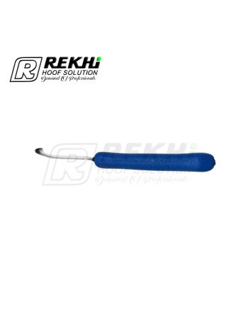 Cow and Cattle Hoof Knife EXPERT-GRIP-2K Right-short Narrow Blade of High Alloyed Carbon Stainless steel /Plastic Blue Handle