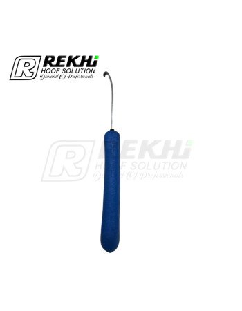 Cow and Cattle Hoof Knife EXPERT-GRIP-2K Right-short Narrow Blade of High Alloyed Carbon Stainless steel /Plastic Blue Handle