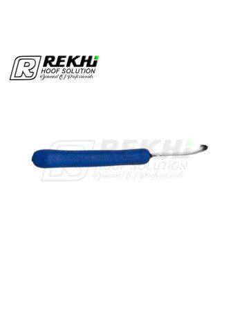 Cow and Cattle Hoof Knife EXPERT-GRIP-2K Left-short Narrow Blade of High Alloyed Carbon Stainless steel /Plastic Blue Handle