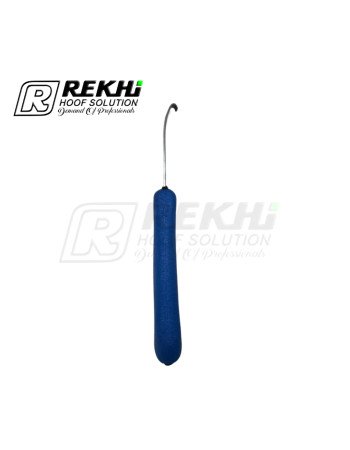 Cow and Cattle Hoof Knife EXPERT-GRIP-2K Left-short Narrow Blade of High Alloyed Carbon Stainless steel /Plastic Blue Handle