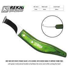 Farrier Snake Hoof Knife Wide Blade Razor Edged Sharped Right Handed (Straight Blade)